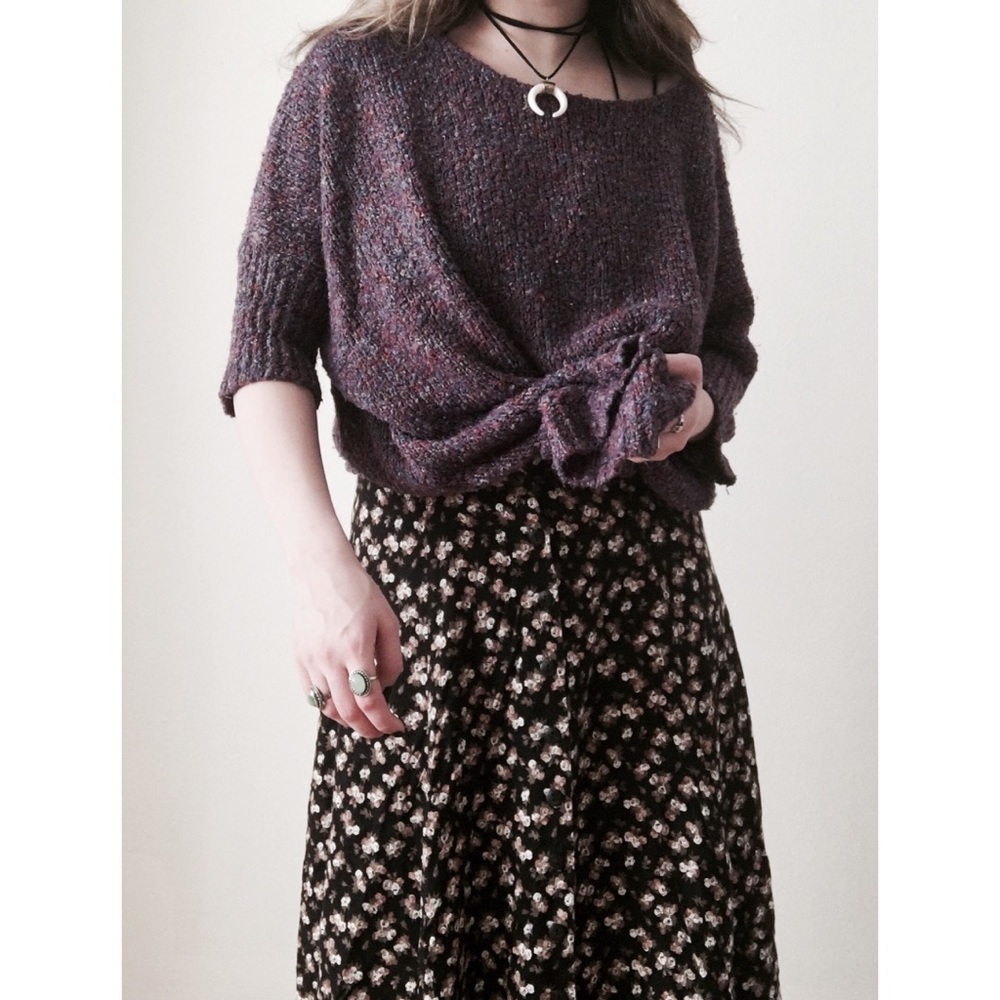 Sparkle & Fade Oversized Purple Plush Knit Sweater